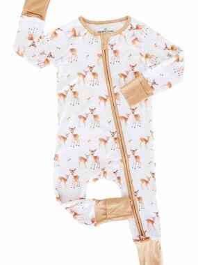 Caden Lane Friendly Fawns Convertible Zip Romper